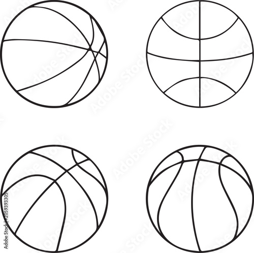 Basketball Line Art Vector Bundle
