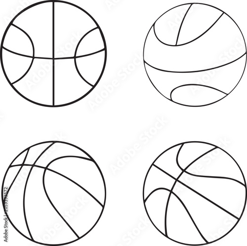 set of basketball balls