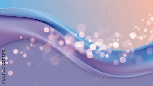 Abstract flowing wave of soft pastel colors with gentle bokeh lights creating a serene and elegant background