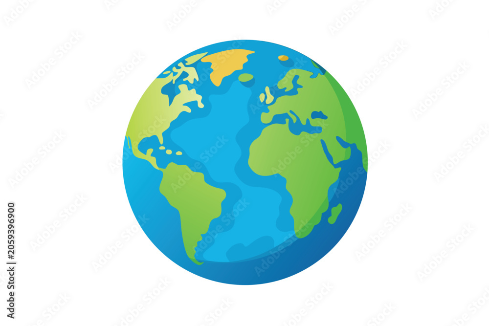 Fototapeta premium Planet Earth globe vector illustration isolated on white background.