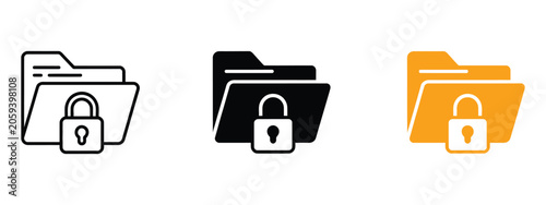 Cuadro en lienzo Confidential project icon vector featuring data protection and privacy symbol fo