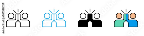 Partnership multi - style icon design concept
