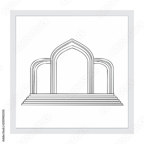Gothic arch line art illustration