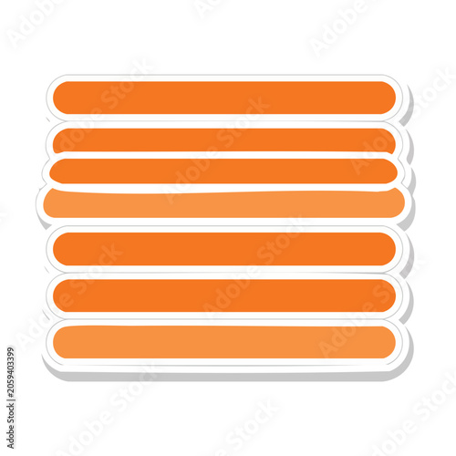 Orange hamburger menu icon on transparent background