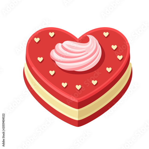 Heart Shaped Cake with Pink Frosting Swirl