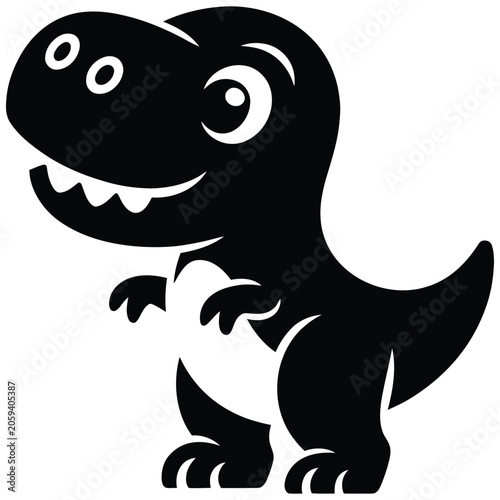 Cute Happy Blue Cartoon Sea Monster Fish Character Smiling Vector Illustration
