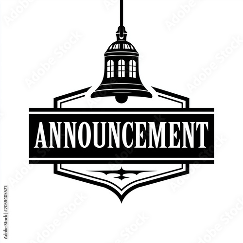 Announcement Bell Icon Sign for Important News and Public Declarations
