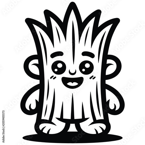 Happy Black Cartoon Cat Vector Illustration Smiling Cute Animal Design