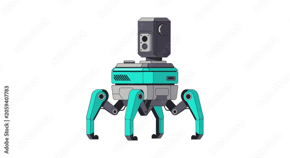 Fototapeta premium Spider Robot Vector Illustration