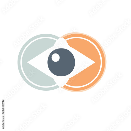 Flat design eye icon with geometric shapes
