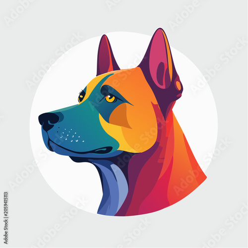Colorful Dog Portrait in Pop Art Style