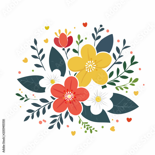 Colorful Flat Design Floral Arrangement