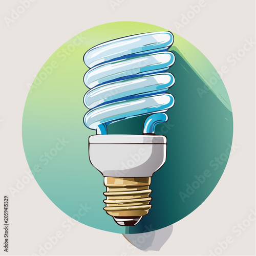 Illustration of a compact fluorescent light bulb