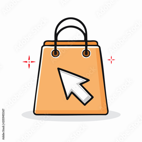 Shopping Bag with Cursor Icon