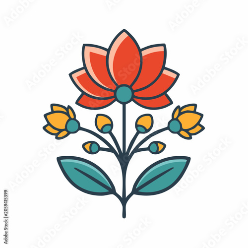Stylized Lotus Flower Illustration