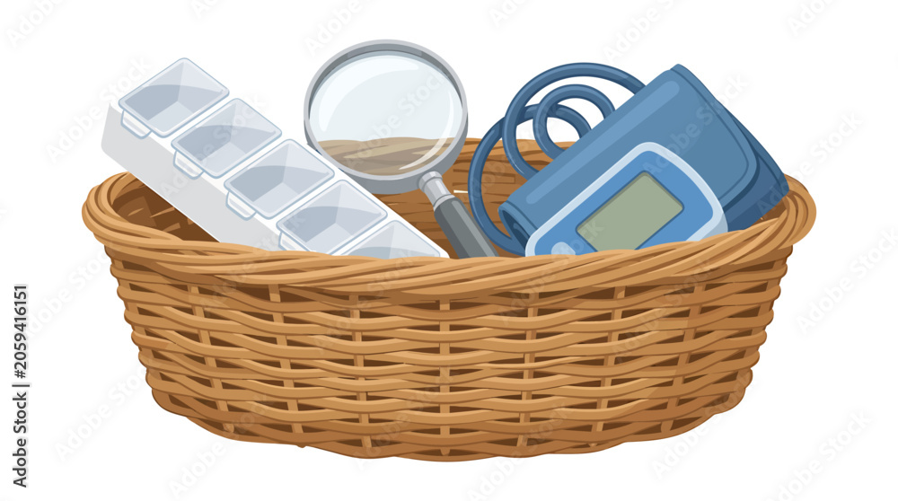 Obraz premium Elderly Geriatric Care Medical Wicker Basket