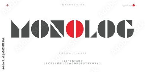 Geometric bauhaus font for modern visual identity