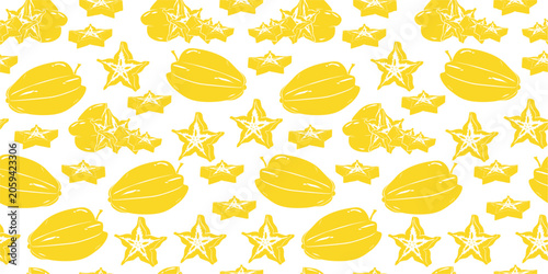 Obraz na plátně carambola pattern. starfruit pattern. starfruit slice pattern.
