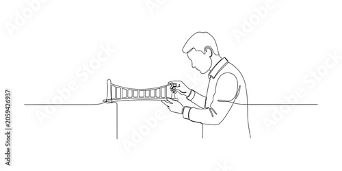 Architect Building Bridge Model Sketch
