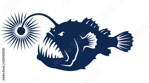 Foto Anglerfish Silhouette Vector Illustration
