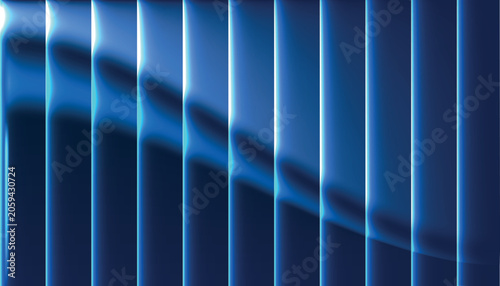 Gradient blue wavy vertical lines abstract graphic design background smooth flowing shapes.
