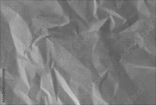 Fotografie Abstract black and white square grid pattern with halftone dots and geometric li