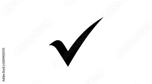 Fotografie A large black check mark symbol is prominently displayed