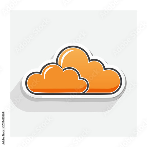 Orange cloud icon for data storage