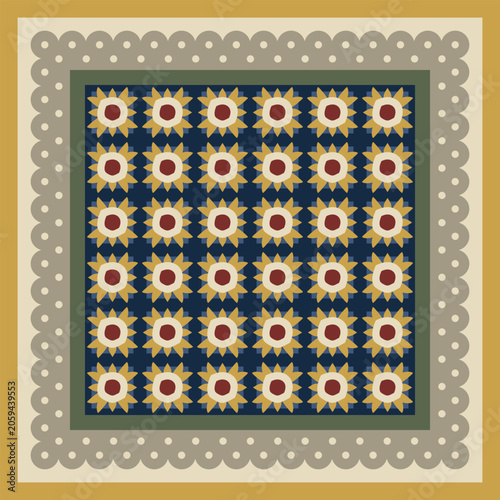 Colorful scarf pattern classic square background. Out off season universal fashion accessory. Modern scarves fabric vector design textile swatch print block. High resolution image digital illustration
