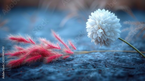 Delicate Flower Blooming Through Snow In Peaceful Winter Landscape