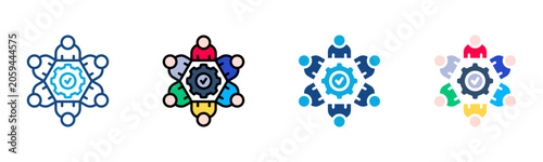 Fotografia Team Collaboration Icon Multiple Style Collection