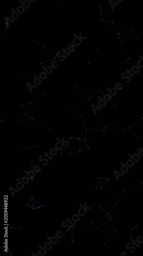 AI Neural Network Vertical Background Loop Animation 4K Blue Technology Connections