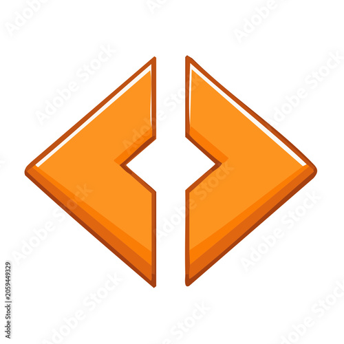 Orange double arrow icon for navigation