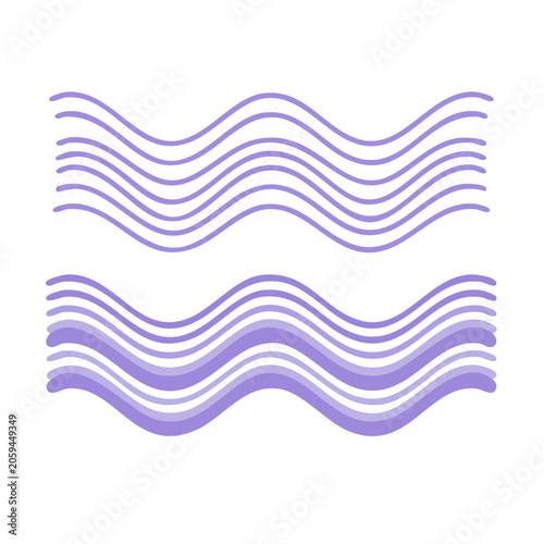 Purple wavy lines seamless pattern on white background