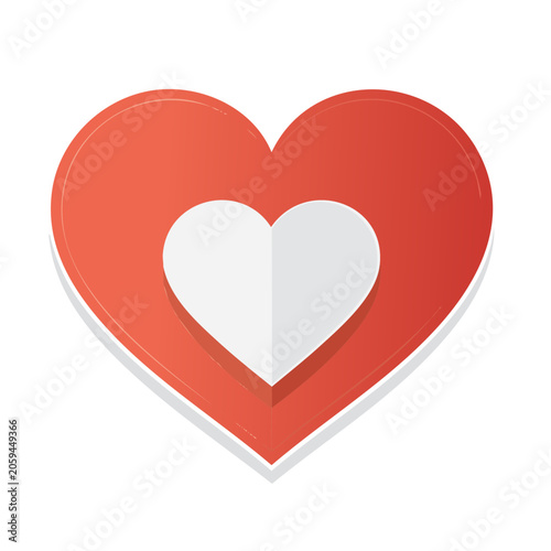 Red heart icon with transparent background