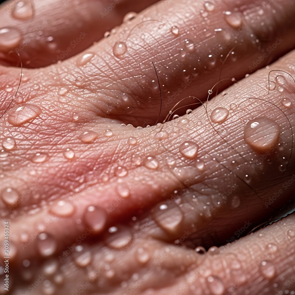 Fototapeta premium Close up of human hand with severe psoriasis symptoms.