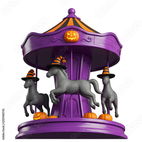 Cartoon alien astronaut in purple spaceship