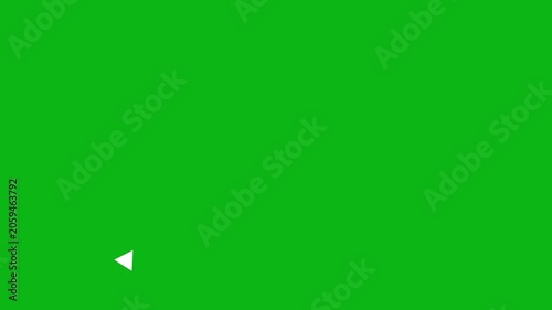 Hand-drawn white chalk number 6 looping animation on vibrant green background, hand-drawn number 6