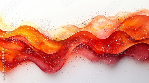 Abstract fluid orange and red waves