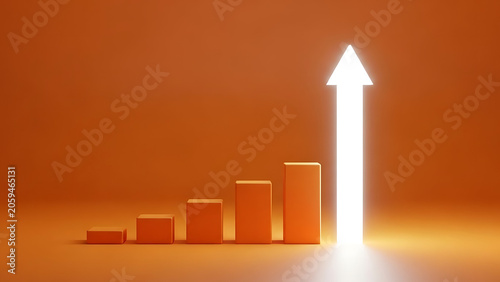 Growth Chart Arrow Upward Success Business Finance Data Analysis.