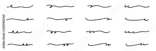 手書きのアンダーラインセット 黒のサインペン風のおしゃれなあしらい