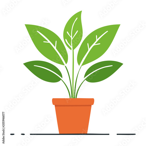 Flat design potted plant icon