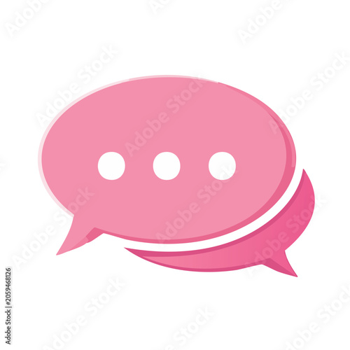 Pink speech bubble icon with three dots