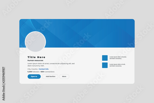 Linkedin banner profile mockup, linkedin banner profile page mockup template