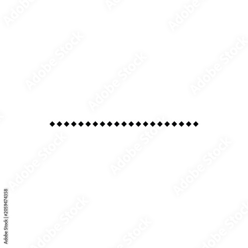 A horizontal divider line composed of a repeating sequence of small black diamond shapes isolated on a white background, for page layout