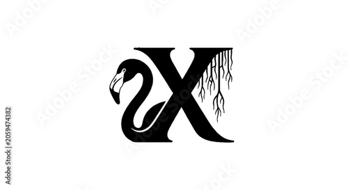 Elegant Swan Neck Forming Letter X Design.