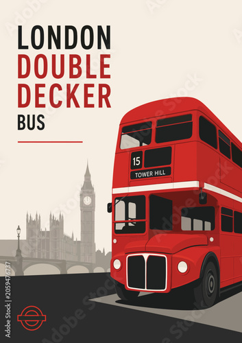 Konstfotografi 090-29-Red double-decker bus travelling past westminster and big ben in london i