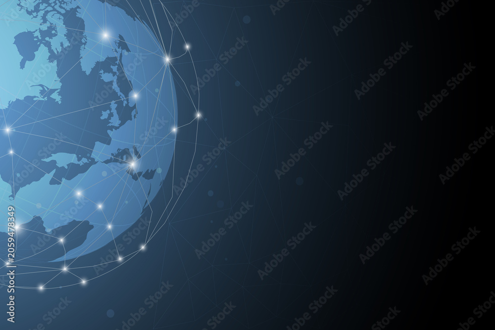 Fototapeta premium International business background, digital remix