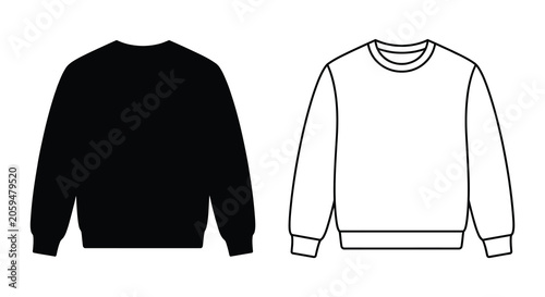 Sweater Silhouette On White Background Minimalist Apparel Design Illustration Silhouette pullover jumper knitwear clothing garment