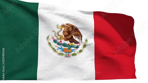 Waving flag of mexico isolated on white background